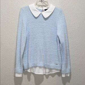 Ivanka Trump Light Blue Sweater with White Peter Pan Collar